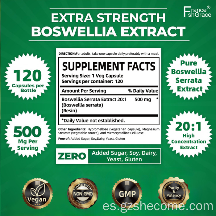 Shecome Boswellia Cápsulas Confort Articular Equilibrio Inmunológico
